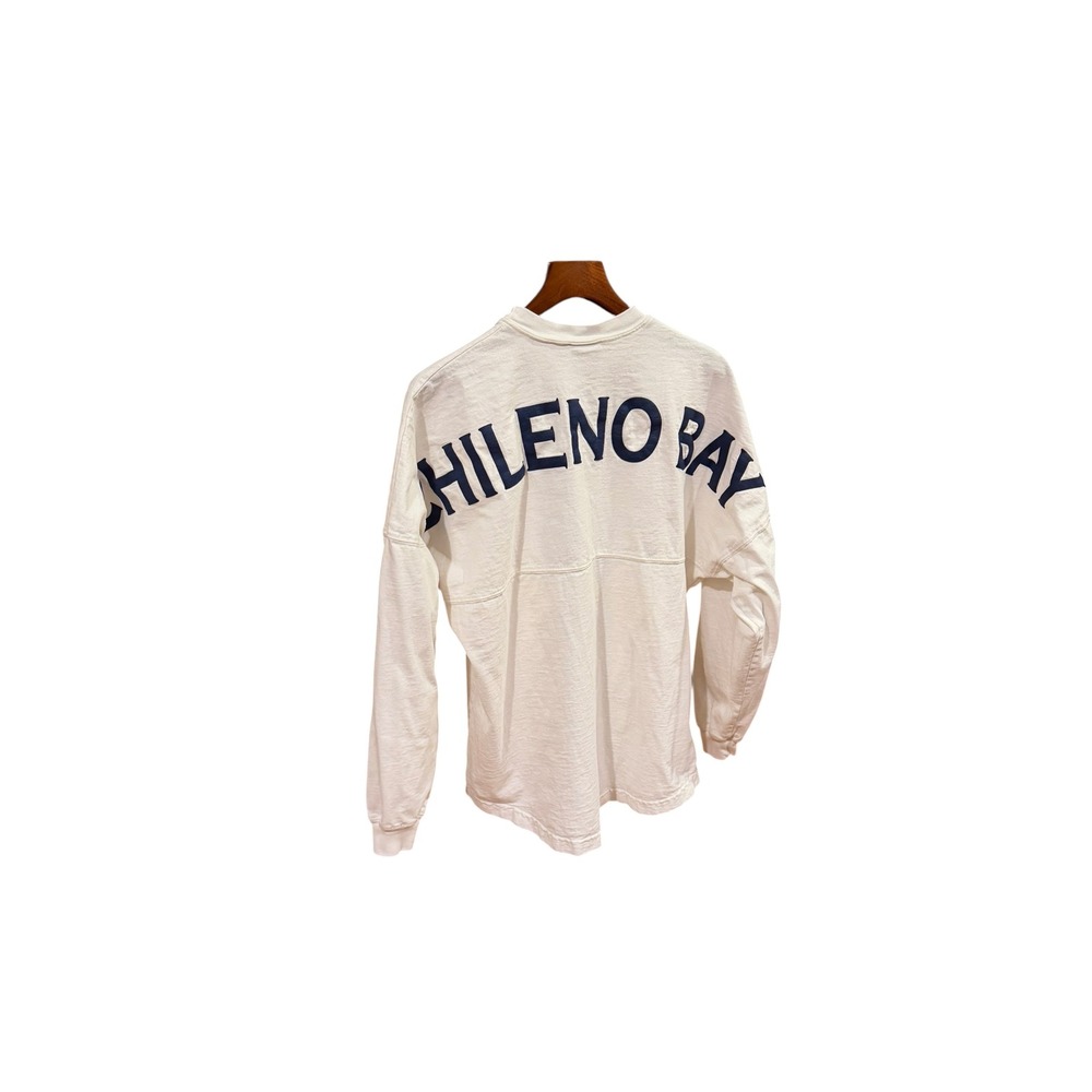 Vtg Spirit Jersey Chileno Bay Cabo San Lucas White Long Sleeve Shirt Print sz M